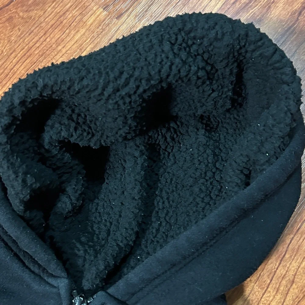 Black Hooded Fleece Jacket XL/TG 14